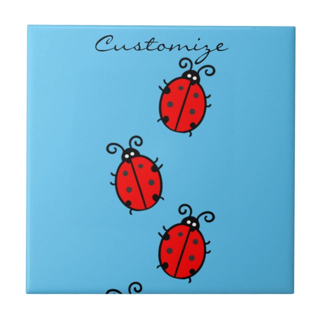 Azulejo Red Ladybugs Crawling Thunder_Cove (Frente)