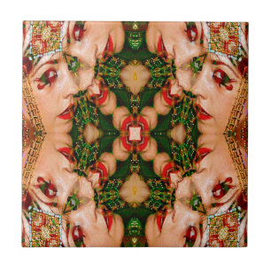 Azulejo Red Lips Mandala