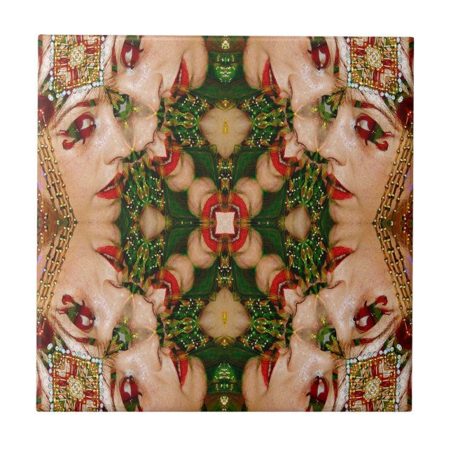 Azulejo Red Lips Mandala (Frente)