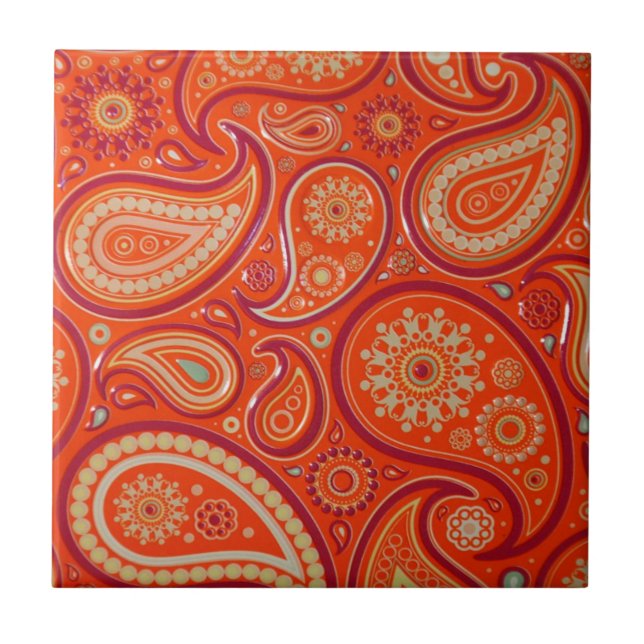 Azulejo Red Paisley (Frente)
