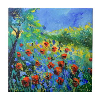 Azulejo red poppies