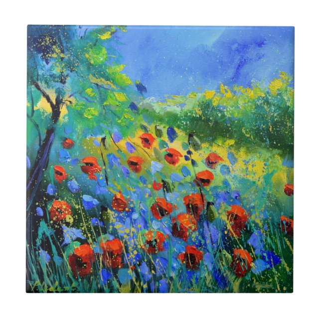 Azulejo red poppies  (Frente)