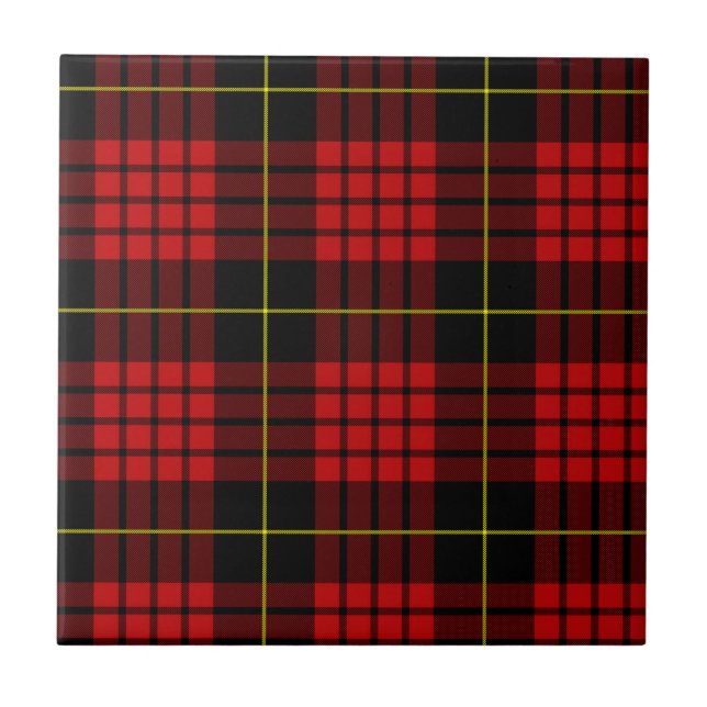 Azulejo Red Tartan Ceramic Tile (Frente)