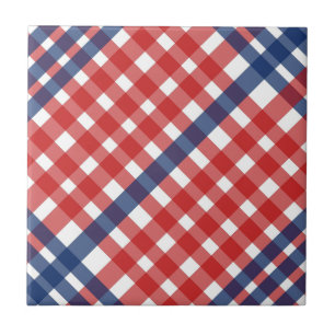 Azulejo Red, White y Blue Gingham Plaid