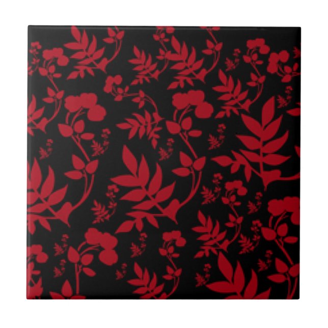 Azulejo Red Wine Florah Design Tile (Frente)