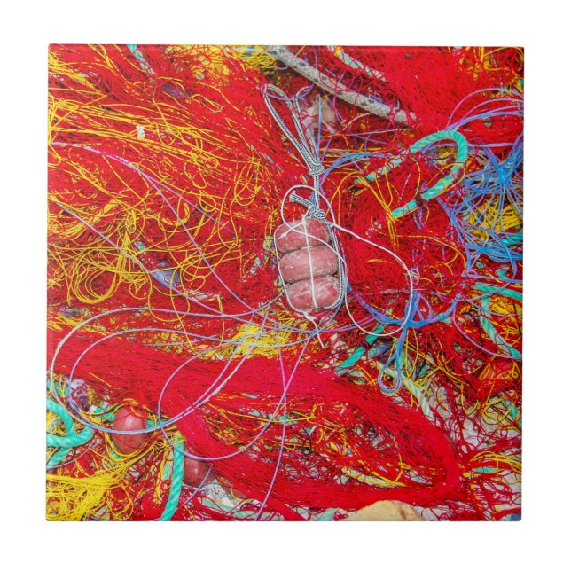 Azulejo Redes de pesca coloridas (Frente)