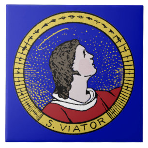 Azulejo Redondel de San Viator de Lyon el Catequista (LD 0