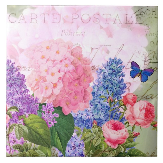 Azulejo Redoute Hydrangea Acento francés Tile cerámico (Frente)