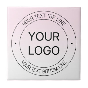 Azulejo Reemplazo de logotipo fácil y texto editable rosa 