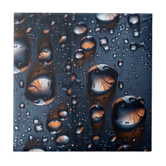 Azulejo Reflexiones sobre las gotas de lluvia"