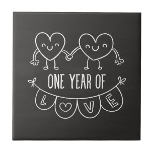Azulejo Regalo de 1er aniversario por su foto en cerámica