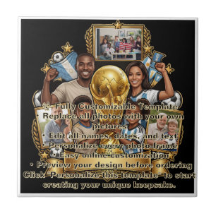 Azulejo Regalo de Colaje de Fotos Personalizadas para Papá