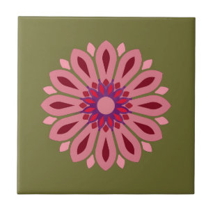 AZULEJO REGALO DE FLOR MODERNO COLORIDO HIJA HERMANA MAMÁ