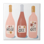 Azulejo Regalo de los amantes del Rosa de todo el día<br><div class="desc">Echa un vistazo a esta magnífica baldosa con un ilustracion divertido sobre el vino. Personalizar con su texto. ¡Chequea mi tienda para más diseños y colores también!</div>