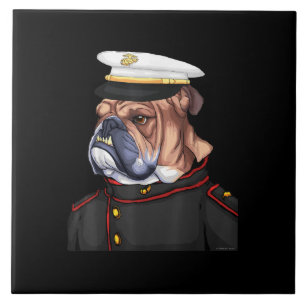 Azulejo Regalo de mamá de papá, perro armado del Bulldog d