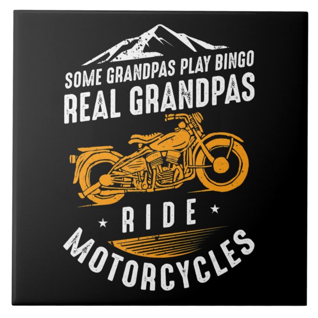 Azulejo Regalo De Motocicletas Real Grandpas Ride Para Los (Frente)