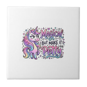 Azulejo Regalo de Tipografía Mágica de Unicornio pero Hazl