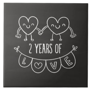Azulejo Regalo del 2° Aniversario Por Su Cardilla De Caros