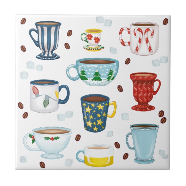 Azulejo Regalo del albergue para navidades Coffee Shop (Frente)