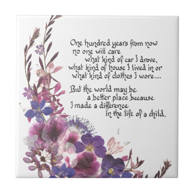 Azulejo Regalo del aprecio del profesor (Frente)