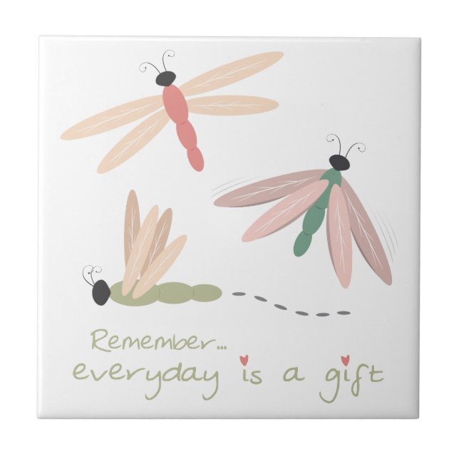 Azulejo Regalo del día de la libélula (Frente)