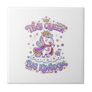 Azulejo Regalo Idea Pegatina Pequeña Reina Unicornio Gran