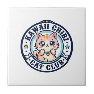 Azulejo Regalo para Mamá Gata Kawaii Chibi - Kawaii Chibi 
