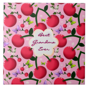 Azulejo Regalo personalizado con patrón de flor de cerezo