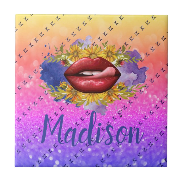 Azulejo Regalo personalizado para dama de honor, Boda, esp (Frente)