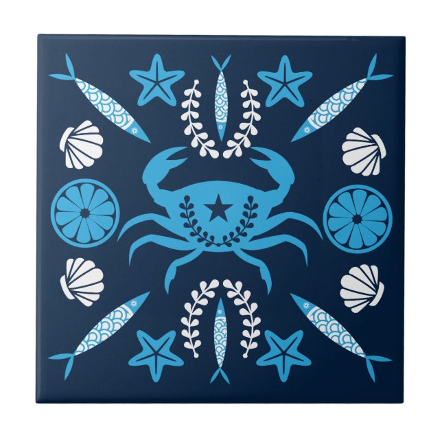 Azulejo Regalos de alimentos para el mar (Frente)