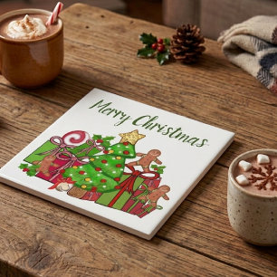 Azulejo Regalos de Navidad alrededor del árbol