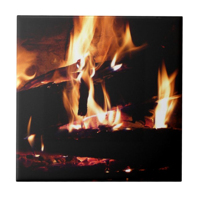 Azulejo Registros en la fotografía de fuego cálido de la c (Frente)