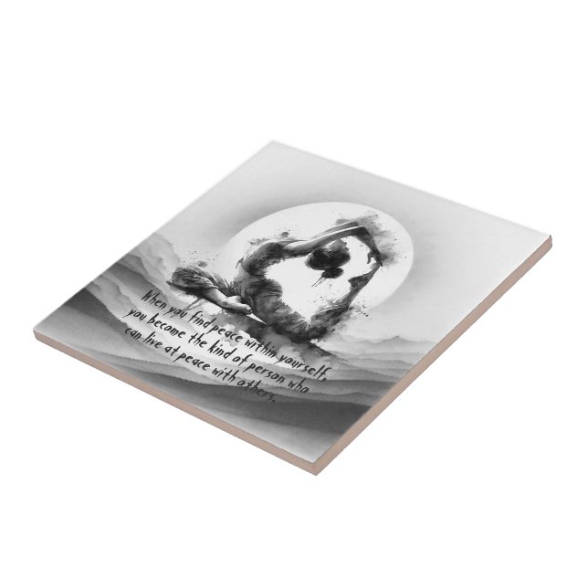 Azulejo Reiki de yoga de una pierna de paloma de pichón de (Lado)