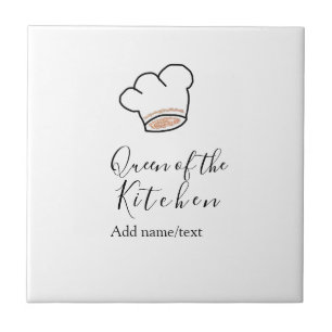 Azulejo Reina de la cocina chef cocinando agregar nombre c