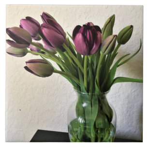 Azulejo Reina de los tulipanes nocturnos