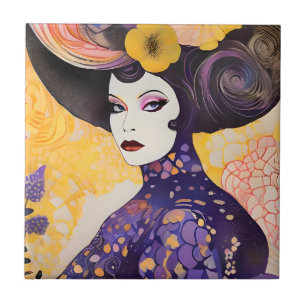 Azulejo Reina del Drag Estilosa al Estilo Klimt