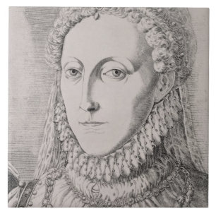 Azulejo Reina Elizabeth I (1533-1603), c.1572-75 (engravin