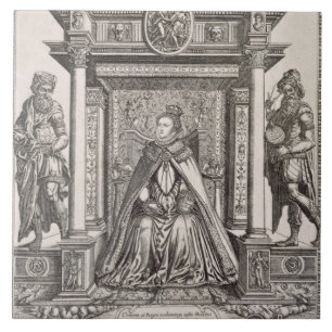 Azulejo Reina Elizabeth I (1533-1603) como patrón de