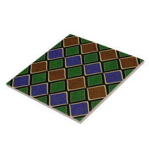 Azulejo Rejilla de Diamante Arlequín: Armonía Texturizada