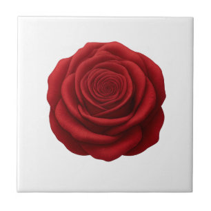 Azulejo Rejilla - Flor de Rosa Roja