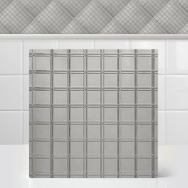 Azulejo Rejilla metálica de titanio industrial plateado mo