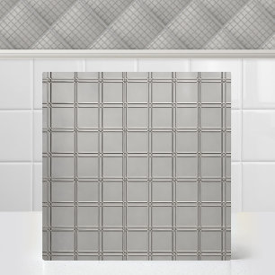 Azulejo Rejilla metálica de titanio industrial plateado mo