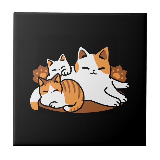 Azulejo Relajando el arte del gato - 'Días de furor perezo (Frente)