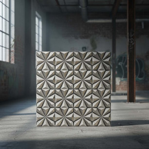 Azulejo Relevieve de cromo futurista plateado #18 ID1227