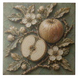 Azulejo Relieve Falso Botánico del Huerto de Manzanas Anti