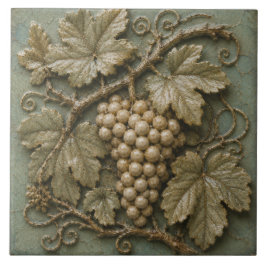 Azulejo Relieve Falso de Viñedo de Parra Antiguo