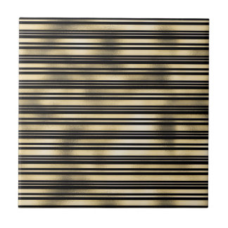 Azulejo Relieve metalizado de rayas de oro negro
