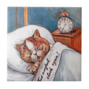 Azulejo Reloj de alarma ruidoso, Louis Wain