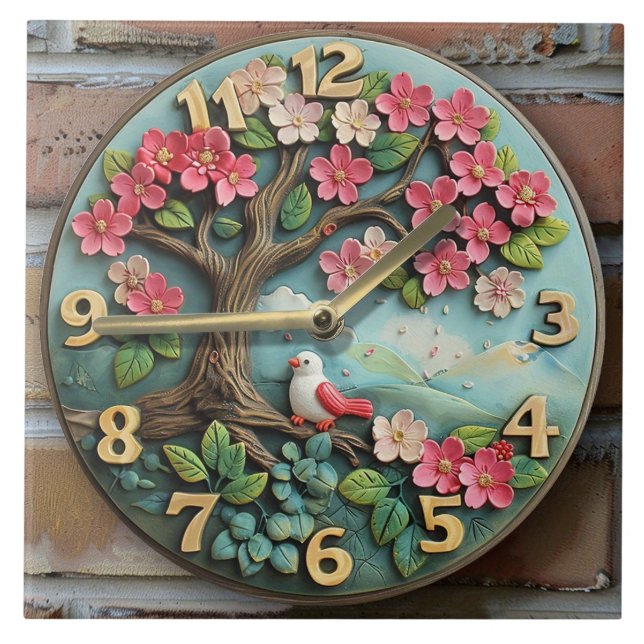 Azulejo reloj de pared de cerámica (Frente)