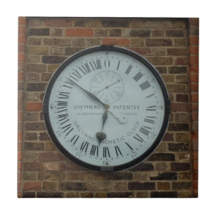 Azulejo Reloj Pequeño (4,25" x 4,25") Tejido de fotografía